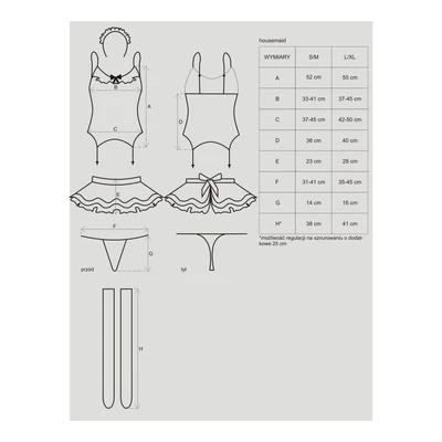 Čipkasti kostim kućne pomoćnice S/M veličine OBSES00685