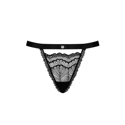 Crne čipkaste tanga gaćice L/XL veličine OBSES01828