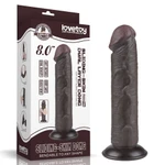 Realistični crni dildo sa pomerivom kožicom 21cm LVTOY00744