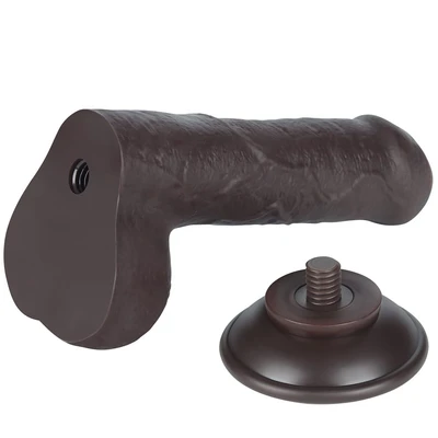 Realistični neobrezani crni dildo sa pomerivom kožicom 18cm LVTOY00739