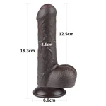 Realistični neobrezani crni dildo sa pomerivom kožicom 18cm LVTOY00739