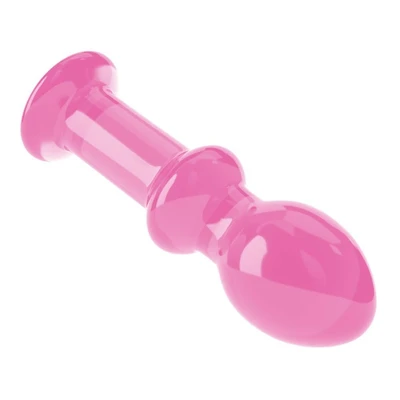 Stakleni analni dildo pink boje 12cm LVTOY00587