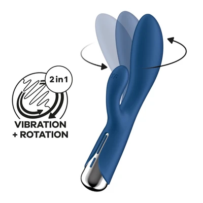 Zeka vibrator za klitoris i G tačku plavi SATISFY444